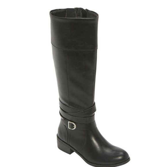 St John St. John\'s Bay Womens Douglas Wide Calf Riding Boots Block Heel